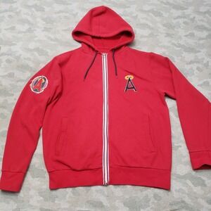 Los Angeles Angels Hoodie Mens Large Red Full Zip Long Sleeve Wright And Ditson